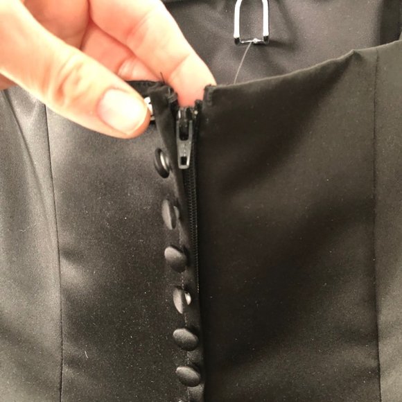 Black Satin Strapless Fitted Formal Grad Gown 6 $15 Dresses if you Buy 2 or more - Picture 7 of 9